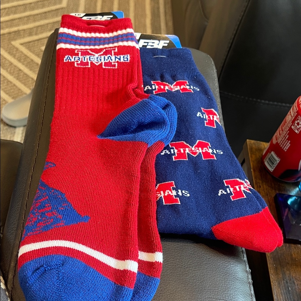 Men's Martinsville Artesians Red and Blue Socks